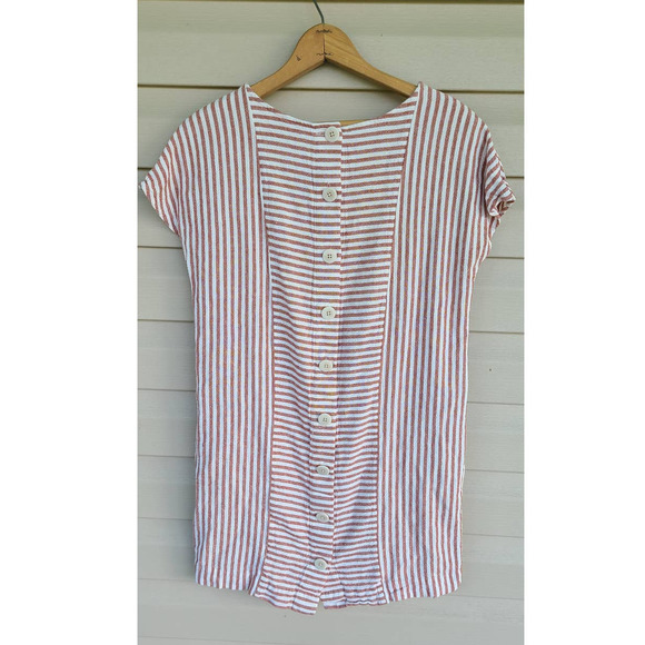 Madewell Stripe-Play Button-Back Tee Dress Size Small - Picture 3 of 7